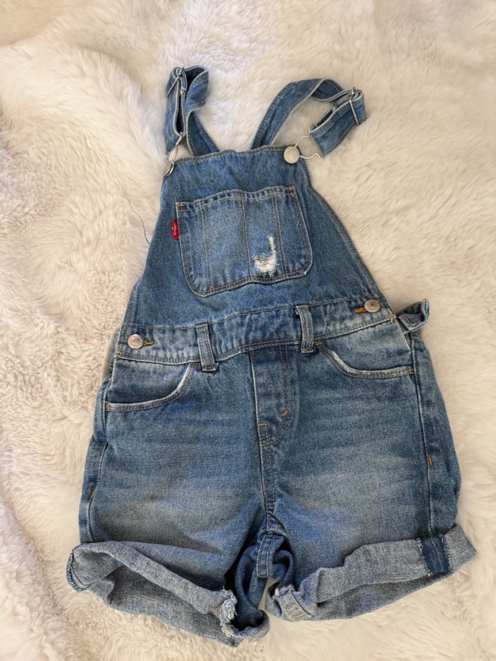 Levi's Blue Denim Kids Overalls Shorts